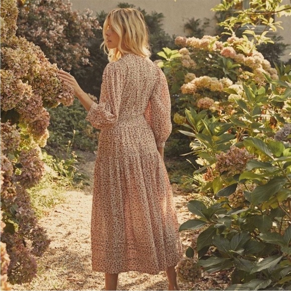 Doen Dress Rosamund Floral Midi Cotton Rust Songbird Paisley XL EUC - Picture 9 of 9